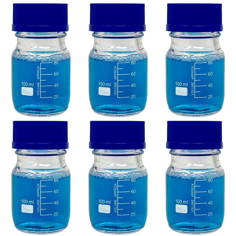 Karter Scientific 100ml Glass Round Media Storage Bottles with GL45 Screw Cap, Borosilicate Glass, 251X4 (Case of 6) - Image 1
